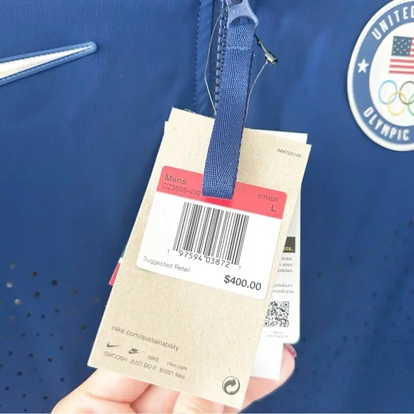 NWT Nike USA Paris 2024 Team Issued Men's Olympic Podium Jacket DZ3559-492 Large - Picture 10 of 13